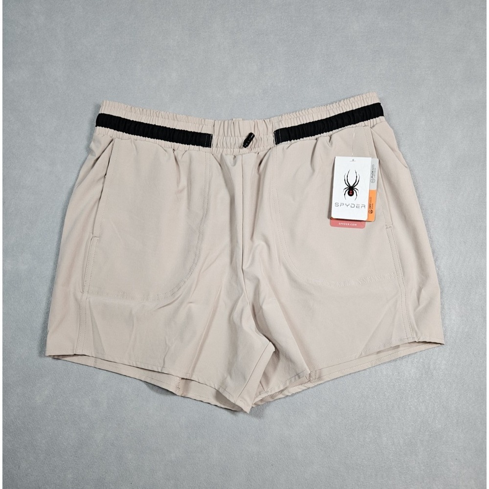 Spyder Womens Tan High Rise 4" Lightweight Athletic Shorts Size Large NWT